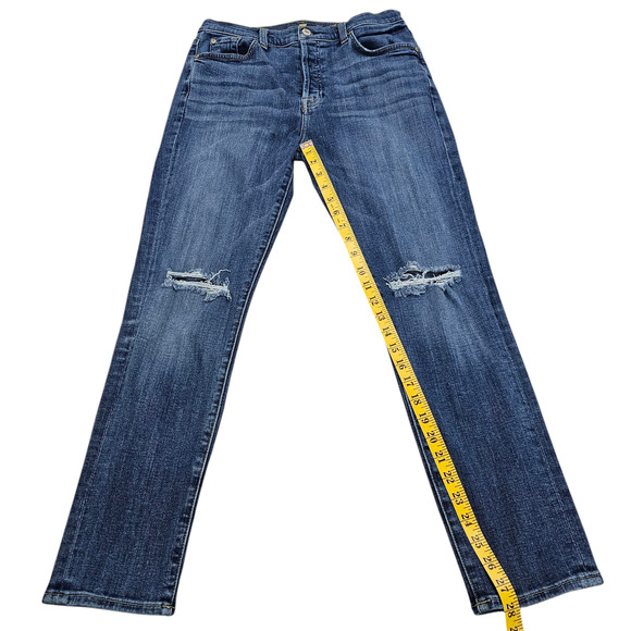 7 For All Mankind Jeans Womens Size 28 Josefina High Waist Button Fly Distressed - Picture 15 of 16